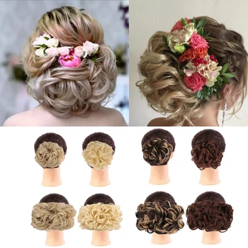 

DIANQI An elastic mesh comb bun with a high temperature synthetic ponytail is perfect for weddings