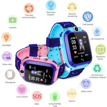 

kids Smart Phone call Watch SOS Phone Watch Silicone Smart Watch For Kids With Sim Card Waterproof Camera Watch For IOS Android