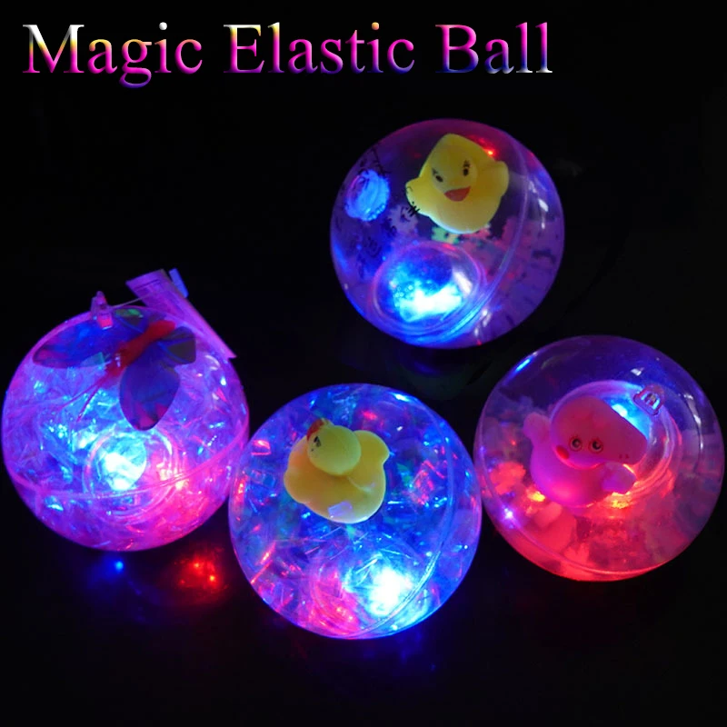 6cm Flashing Luminous Ball Rubber Bouncing Ball With Hand Bounder Ball