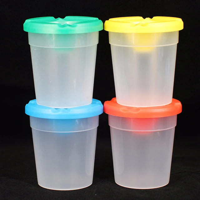4 Pieces Spill Proof Paint Cups With Lids For Kids Toddlers Children  Drawing - Paint By Number Pens & Brushes - AliExpress