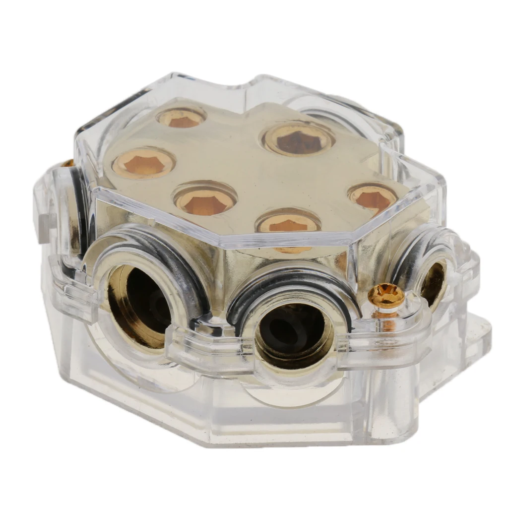 5-Ways 0/2/4/8 Ga Car Audio Power Ground Cable Splitter Distribution Block