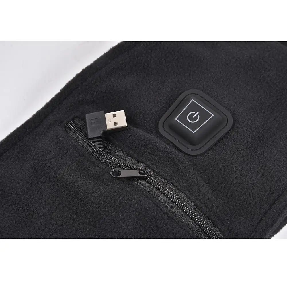 Теплый шарф с подогревом с грелкой для шеи, черный USB источник питания, электрическая грелка для шеи для мужчин и женщин