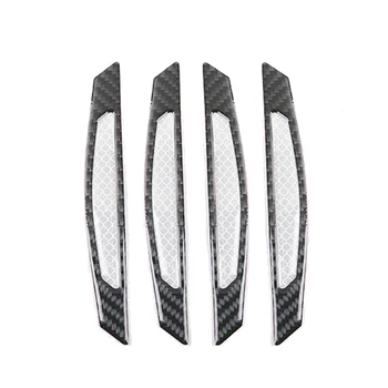 

Automobile Reflective Wheel-eyebrow Pasting Door Sticker 4 PCS/set Carbon Fiber Reflective Anti-scratch and Collision Warm