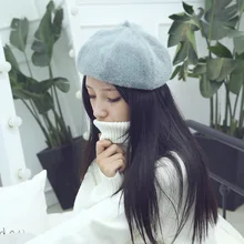Зимние береты для женщин винтажные шерстяные вязанные шапки женские Новинка британский стиль Beanie леди берет художника Шапки Леди береты для девочек