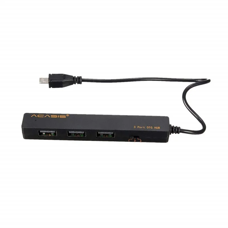Acasis Micro USB OTG концентратор Высокоскоростной Синхронизация и зарядный ключ 3 порта USB OTG концентратор для планшета на Android Win 7 8 XP