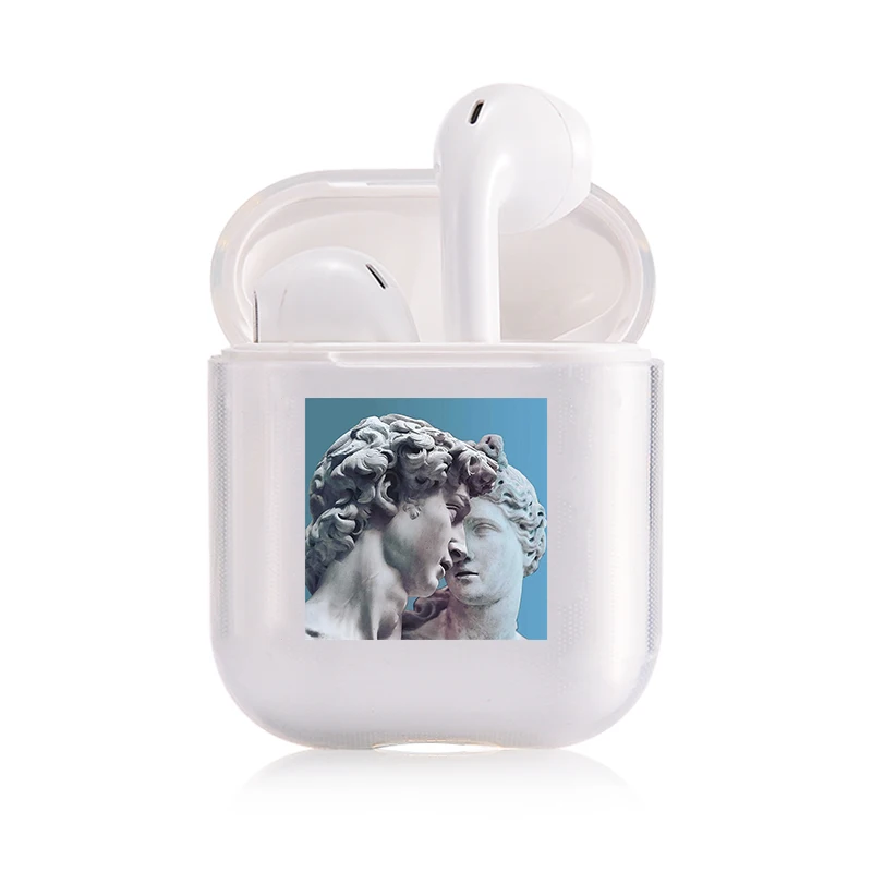 Мягкий милый Чехол Air Pods для Apple Airpods, роскошный Забавный прозрачный чехол с изображением Дэвида Airpods в Bluetooth, аксессуары для наушников - Цвет: I201086