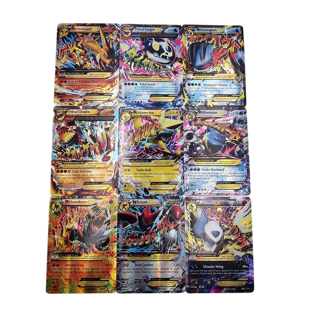 Mega Glitter Pokemon Card Battle Card Collection Anime Game English Version  Children Party Entertainment Board Game 20 Sheet/Box| | - AliExpress