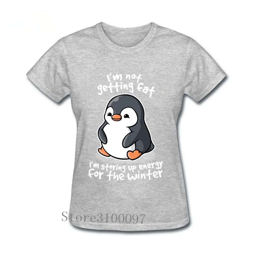 Cute Chubby penguin Pink T shirt Women 