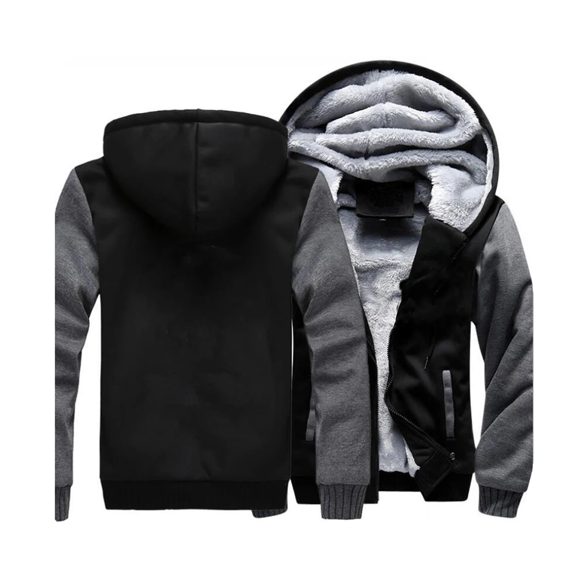Customize Your Thick Zipper Jackets - Цвет: Black Gray