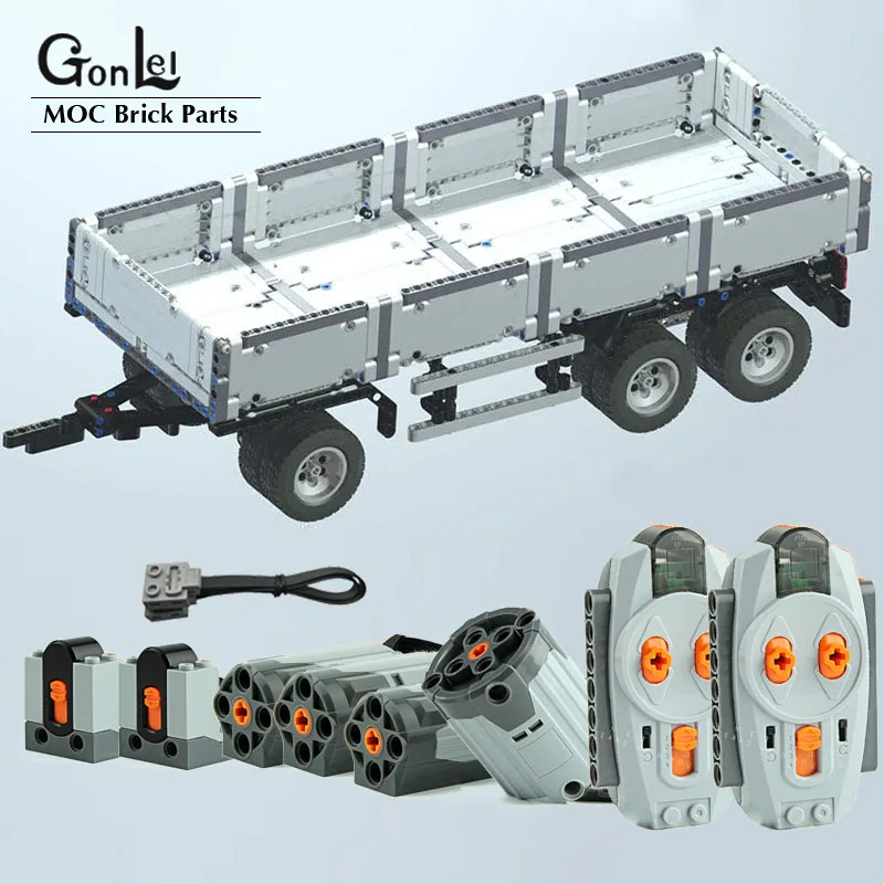 High-Techmoc 4157 Man Transport Truck Trailer & Moc 4157 Power Function Set Parts Building Blocks Toys Educational Kids Gifts