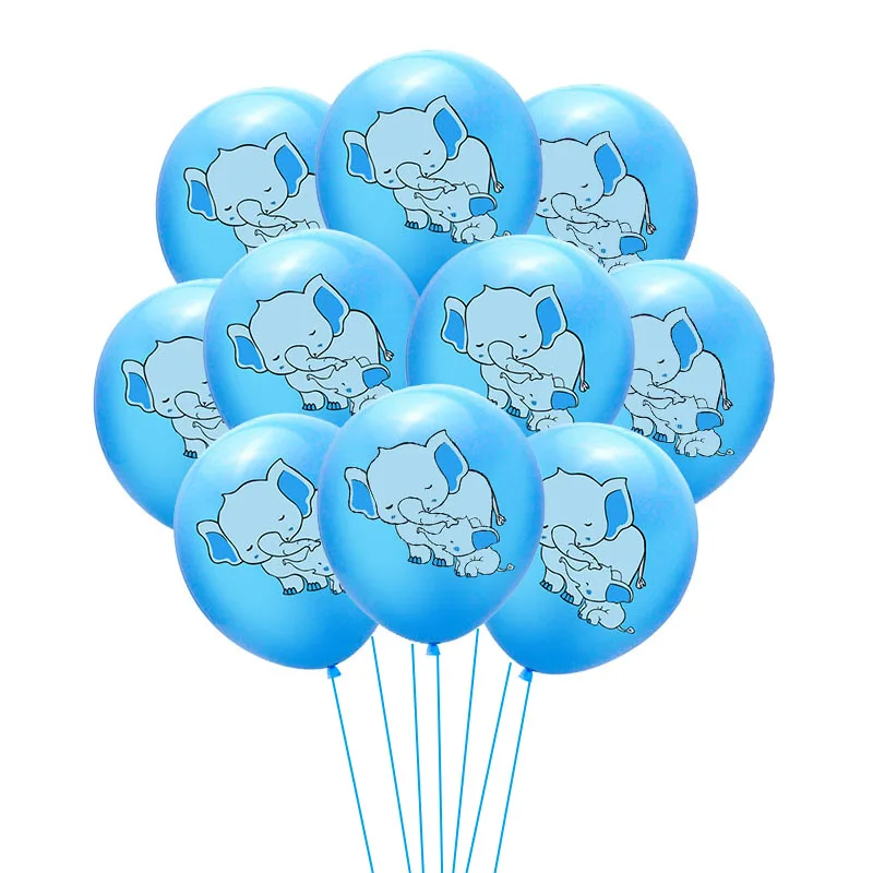 Детский комплект для мальчиков, украшения для девочек, набор для мальчиков, Детские воздушные шары для девочек, вечерние Детские шары для дня рождения, крещения - Цвет: 10pcs elephant blue