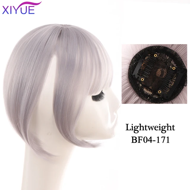 Black/Light Brown Clip In Hair Bangs Hairpiece Accessories Synthetic Fake Bangs Clip In Hair Extensions Clip In Hair Pieces BF04-171