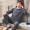 Autumn Men s Pure Full Cotton Pajamas Plaid Sleepwear Plus Size L 4XL Pajama Sets Casual