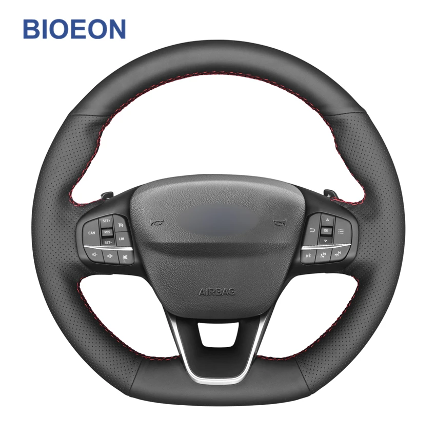 Nero Dell'Unità Di Elaborazione Artificiale Volante In Pelle Coperture Per Ford Focus (St | St-Line) Fiesta (St | St-Line) Kuga (St-Line) Puma