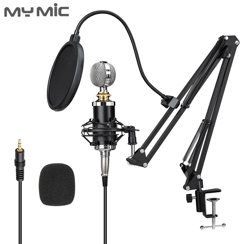 My Mic Q5000X конденсаторный студийный звукозаписывающий микрофон с регулируемой подставкой для компьютерных игр