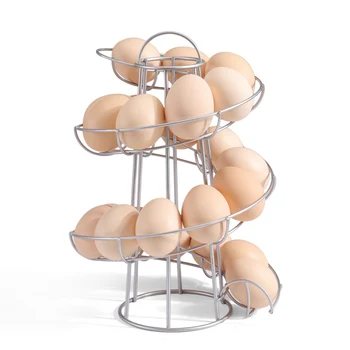 

Egg Holder Stand Modern Spiraling Dispenser Storage Rack Save Space for Kitchen PI669