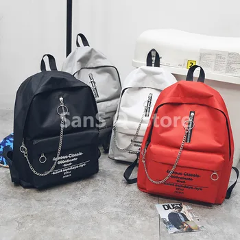 

Women's Backpack Women Letter Bag Fashion Trend Chain Mochila Feminina Sac A Dos Bagpack School Bags For Teenage Girls