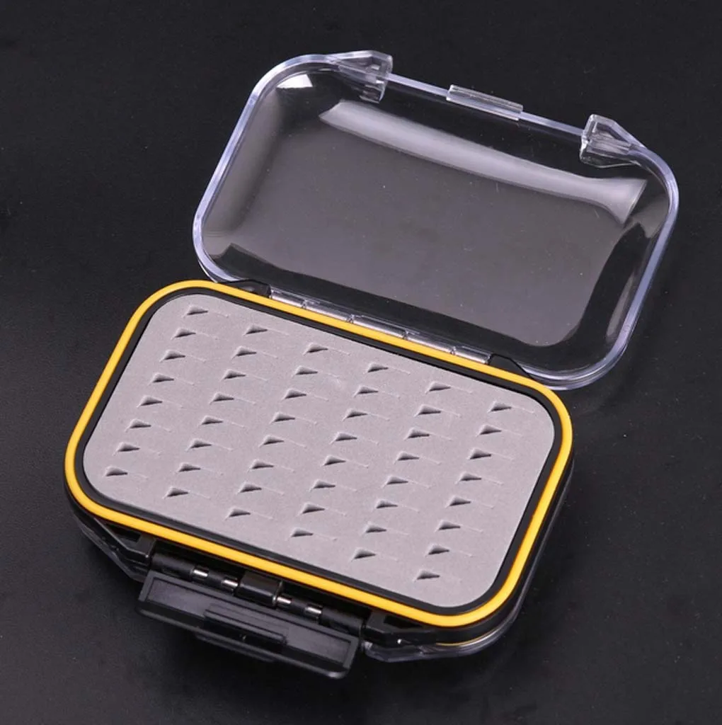 2 Pcs Pocket Size Double Layers Waterproof Nymph Dry Wet Flies Hook Fishing Fly Box Fishing Tackles Box Case Container Pesca