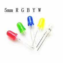 5 Тип* 20 шт = 100 шт 5 мм светодиодный красный белый зеленый синий желтый светодиодный посылка, светоизлучающий диод посылка