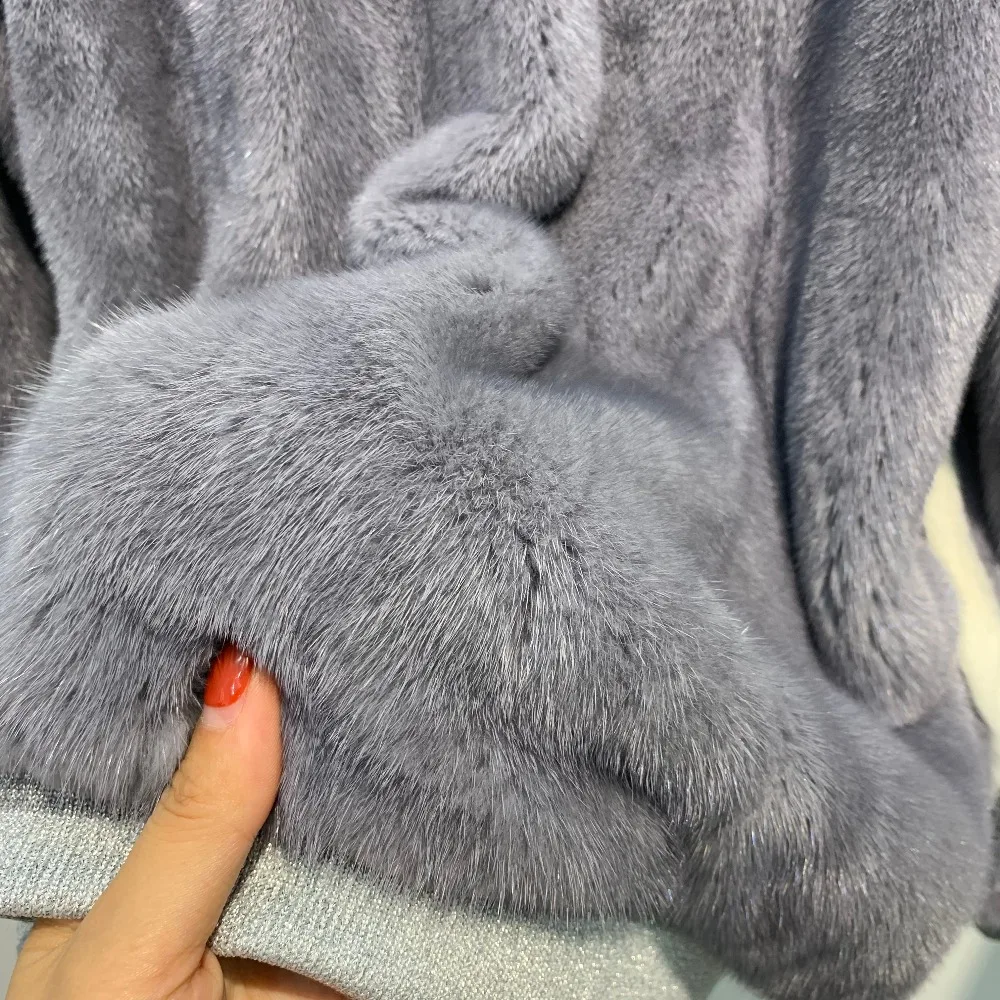 SQXR мех из натурального меха норки модная женская кофта из натурального меха норки женская шуба из натурального меха норки Горячая популярная