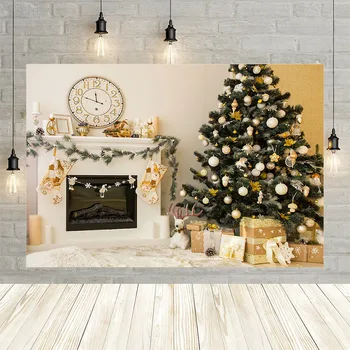 

Avezano Christmas Tree Mantel Clock Party Baby Shower Newborn Backdrop Photo Background Custom Photography Studio