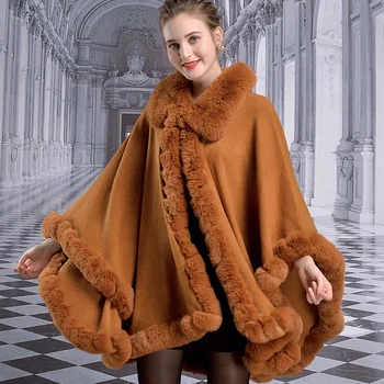 

Z991 Luxurious European and American Shawls for Autumn & Winter Women Cape Poncho