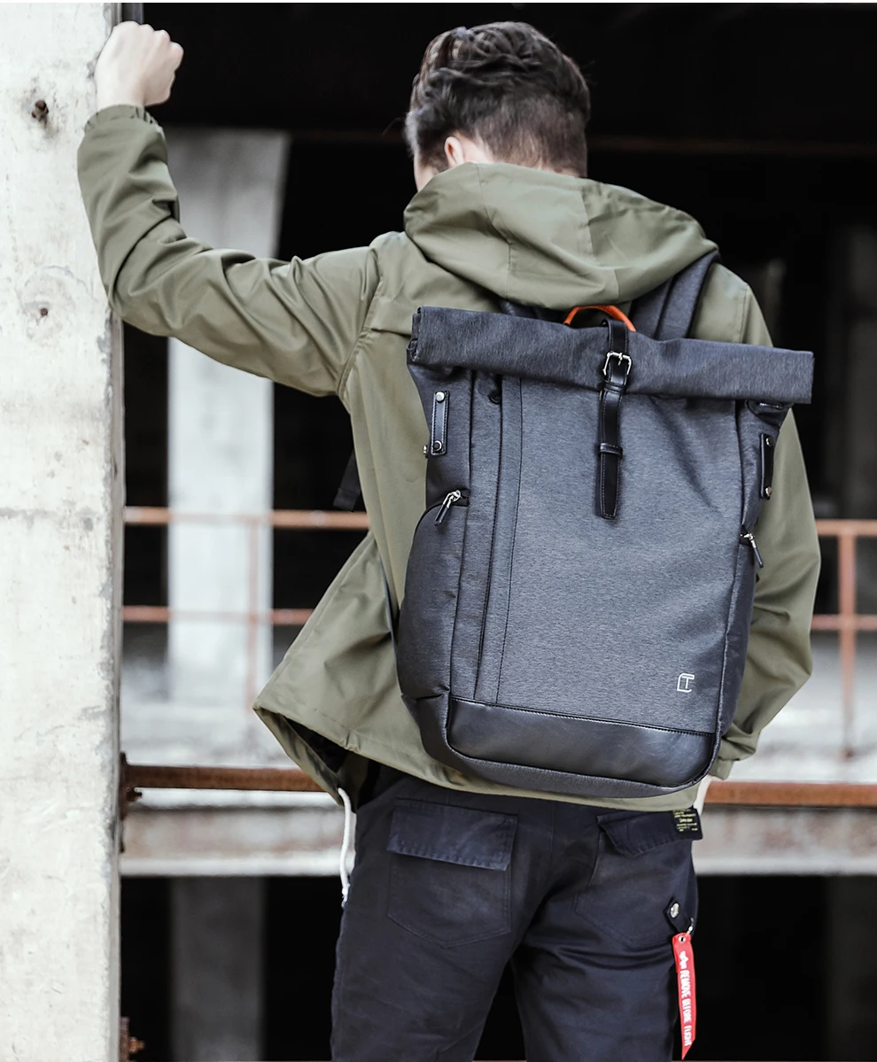 

JIULIN Men Backpack For 15.6 inches Laptop USB Backpack Large Capacity Fashion Stundet Backpack Water Repellent Rucksack