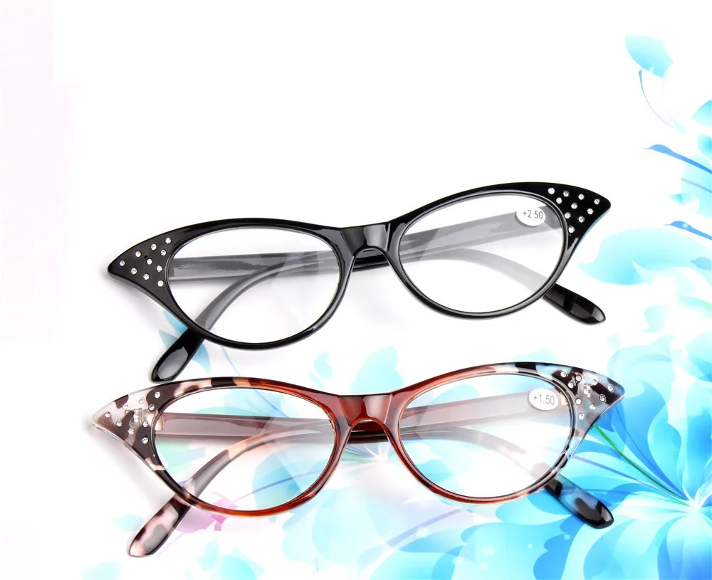 

2020 new cat eye ladies men reading glasses elderly reading glasses reading glasses rivet frame