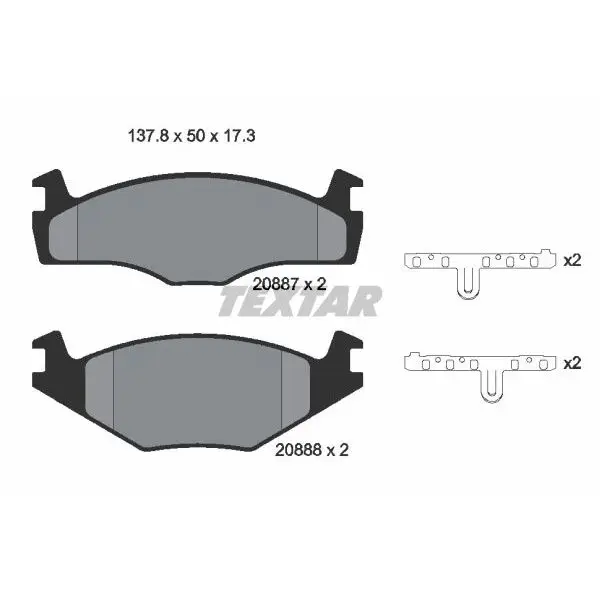 Колодки дисковые передние VW Polo 1.0i-1.9D 94-96 TEXTAR 2088708 | Автомобили и мотоциклы