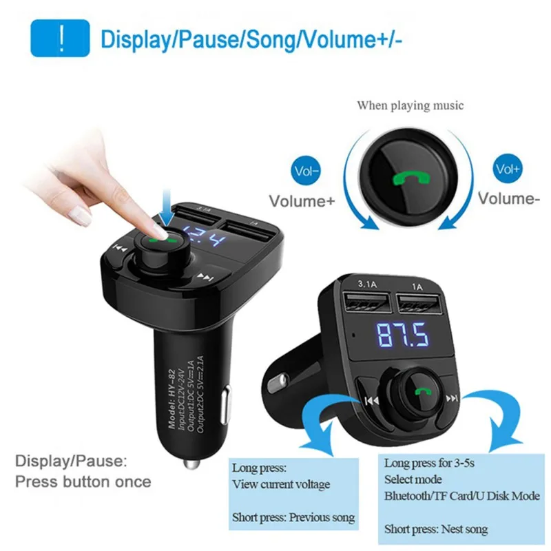 Автомобильный аудио MP3 модулятор USB зарядное устройство плеер Профессиональный Автомобильный MP3-плеер Bluetooth fm-передатчик комплект громкой связи