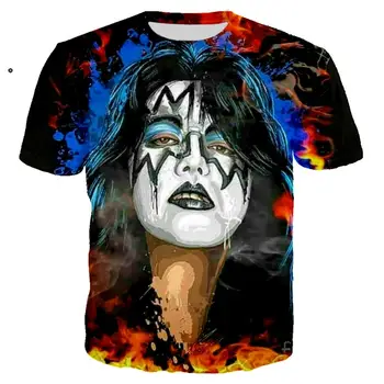 

Rock Paul Stanley 3D Print T shirt Men Women Casual Hard Rock Streetwear Funny T-shirt Kiss Band Hip Hop Man Tshirt Clothes 6XL