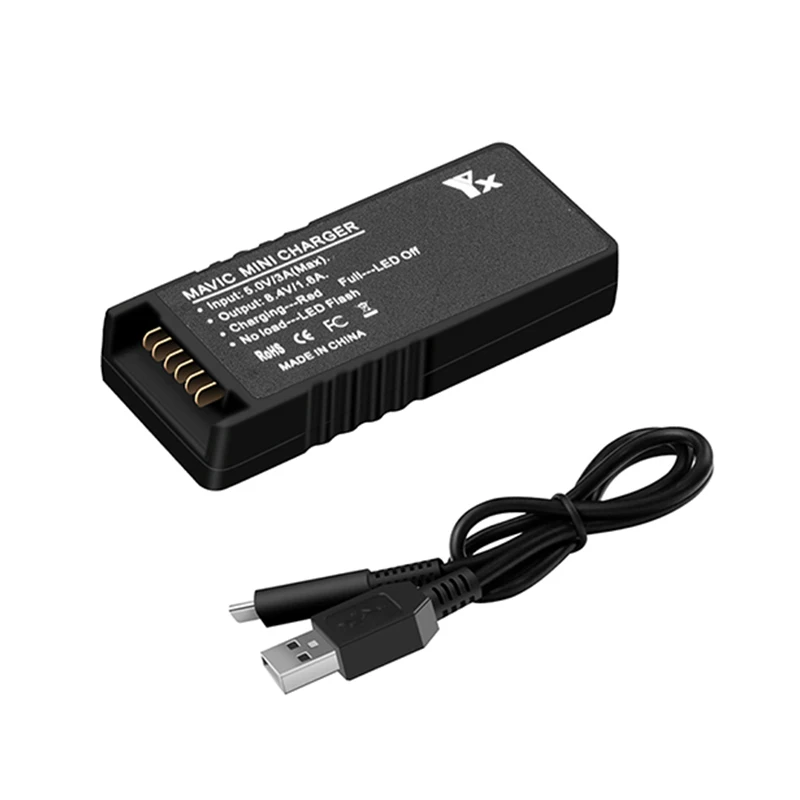 Buy YX for dji mavic mini QC3.0 Fast Charger Battery USB Charging With TYPE C Cable  For DJI Mavic Mini Drone Accessories