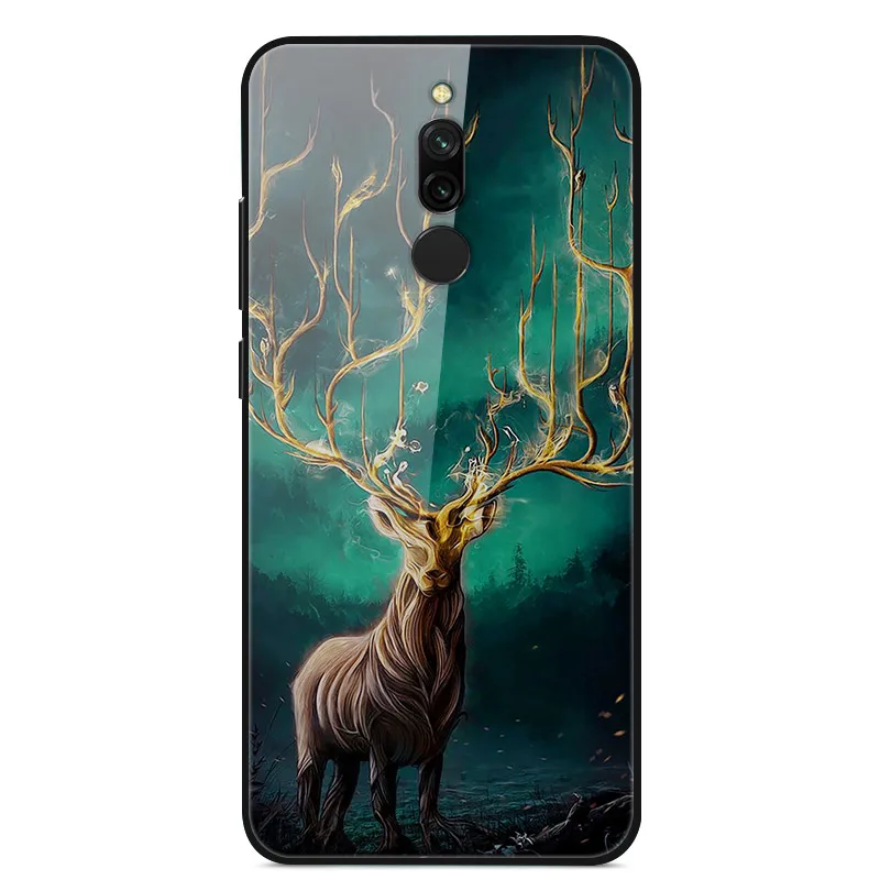 6,2" для Xiaomi Redmi 8 чехол с милым рисунком стекло задняя крышка Жесткий чехол для Funda Xiaomi Redmi 8 чехол для телефона Redmi8 мягкий бампер - Цвет: 6