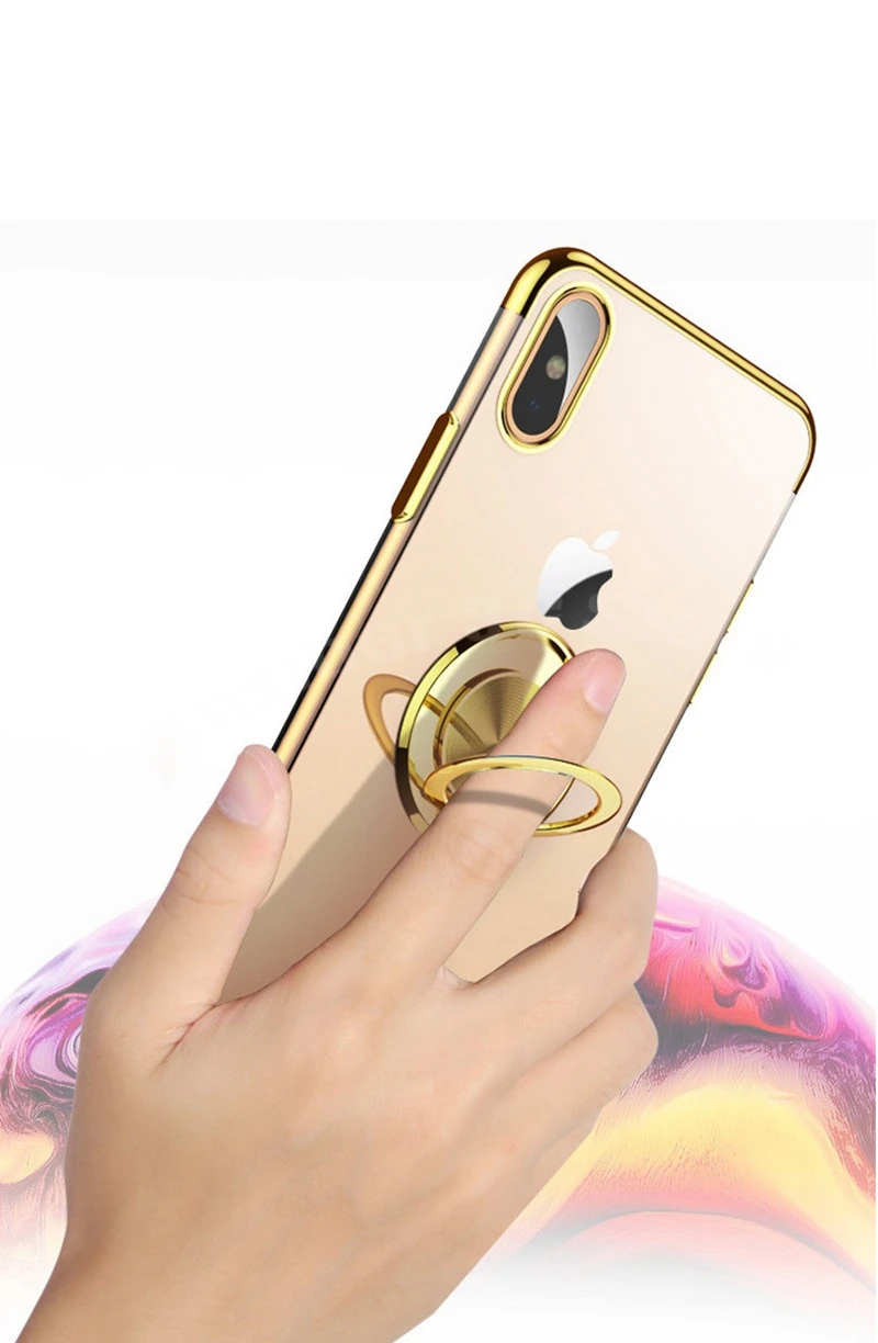 100 шт для iphone 11 8 7 6s Plus чехол с кольцом магнитный штатив Прозрачный чехол для iphone 11 Pro X Xs Max XR iphone 11