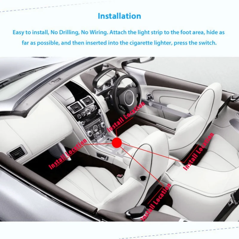 Многоцветный Автомобиль Грузовик интерьер атмосферу под тире сиденье пол неоновая подсветка комплект многорежимный изменение ИК беспроводной пульт дистанционного управления