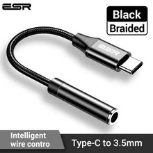 ESR тип-c до 3,5 мм AUX Наушники Адаптер для huawei mate 20 P30 pro Xiaomi Mi 8 9 SE тип C до 3,5 разъем для наушников аудио кабель