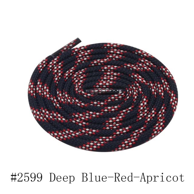 Coolstring 5mm Spiral Twill Shoelaces 60-180cm 7 Colours Rope Men Women Sneaker Laces Adult Kid‘s Round Sport Shoes Polyester 2599 Deep Blue-Red