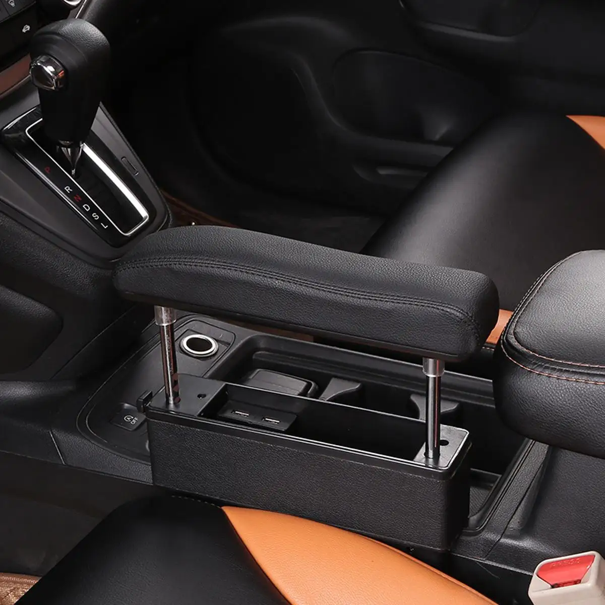 Autoleader Универсальный лидер ящик для хранения в подлокотнике автомобиля с 4USB портом регулируемая высота автомобиля подлокотник коврик автомобильный центр консоль подлокотник