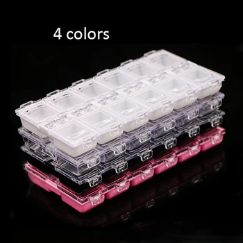 

12 Grids Nail Storage Box Empty 12 Hole Jewelry Accessory Plastic PE Acrylic Nail Art Rhinestones Crystal Organizer Container