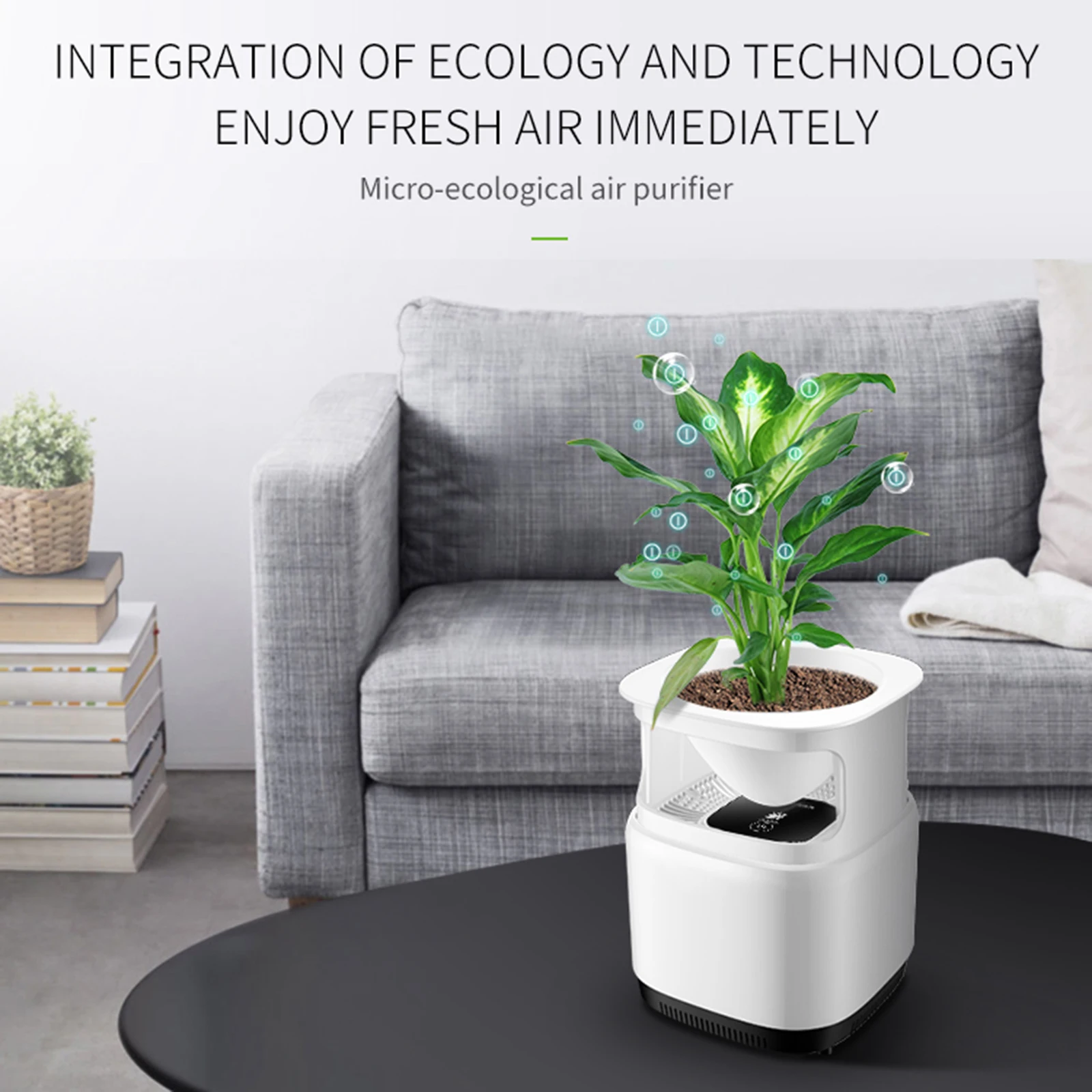 

3-in-1 Filter Desktop Air Cleaner Eliminates Pet Dander Micro-ecology Green Air Purifier ioniser natural air purifier for home
