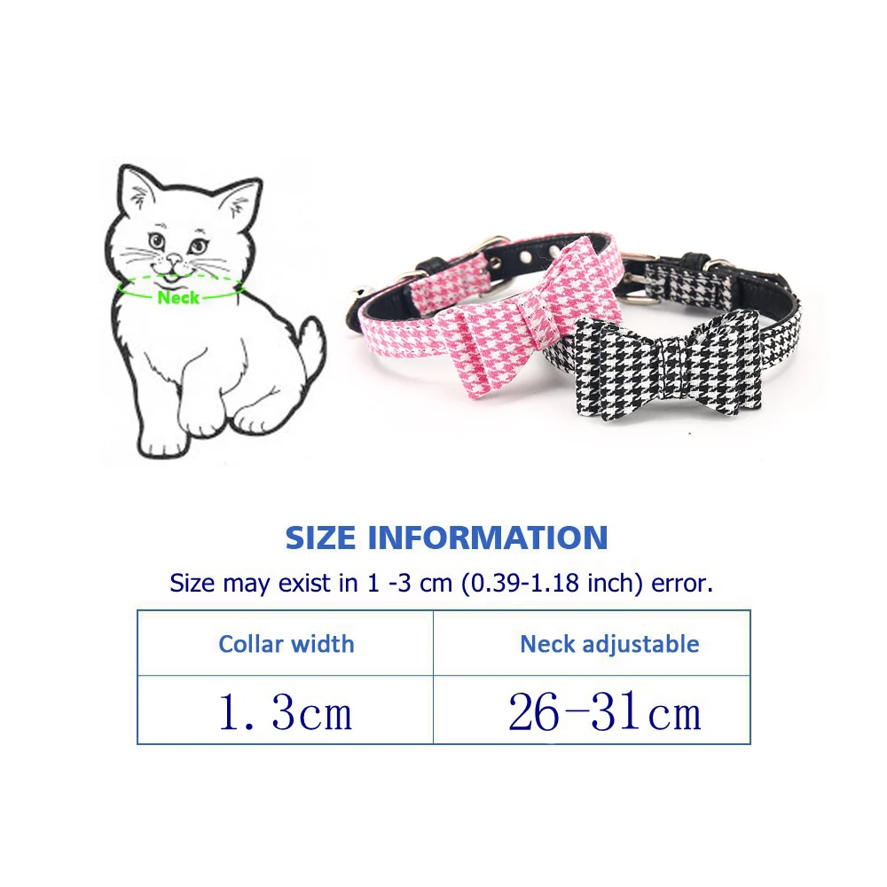 Cat Collar With Bell Dog Collar For Cats Solid Braid Kittens Pet Cat Collars Shiny Adjustable Collars For Cats Pet Lead Supplies (14)