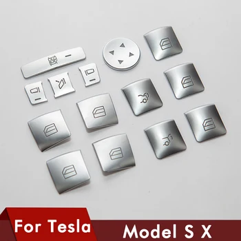 

14pcs Buttons Frame Cover for Tesla Model S Model X Window Lift Switch Control Panel Stickers Protective Decoration Accessories