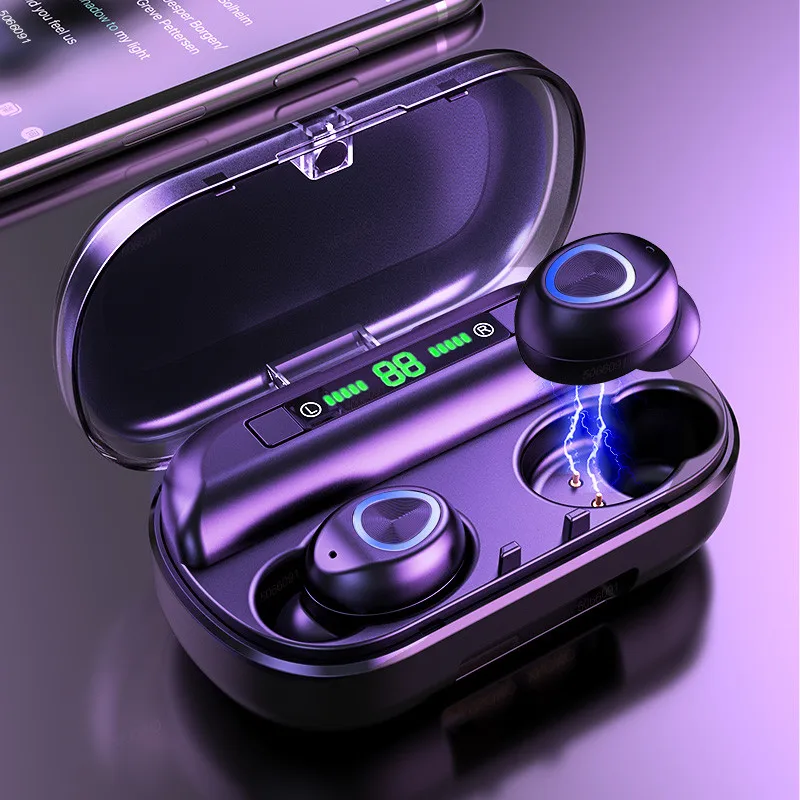 Comprar ROCKSPACE TWS Bluetooth botón de Los Auriculares Estéreo de Alta Fidelidad Micrófono Inalámbrico de Control Táctil para el Teléfono Con El Cargador de Carga Caja de Mini