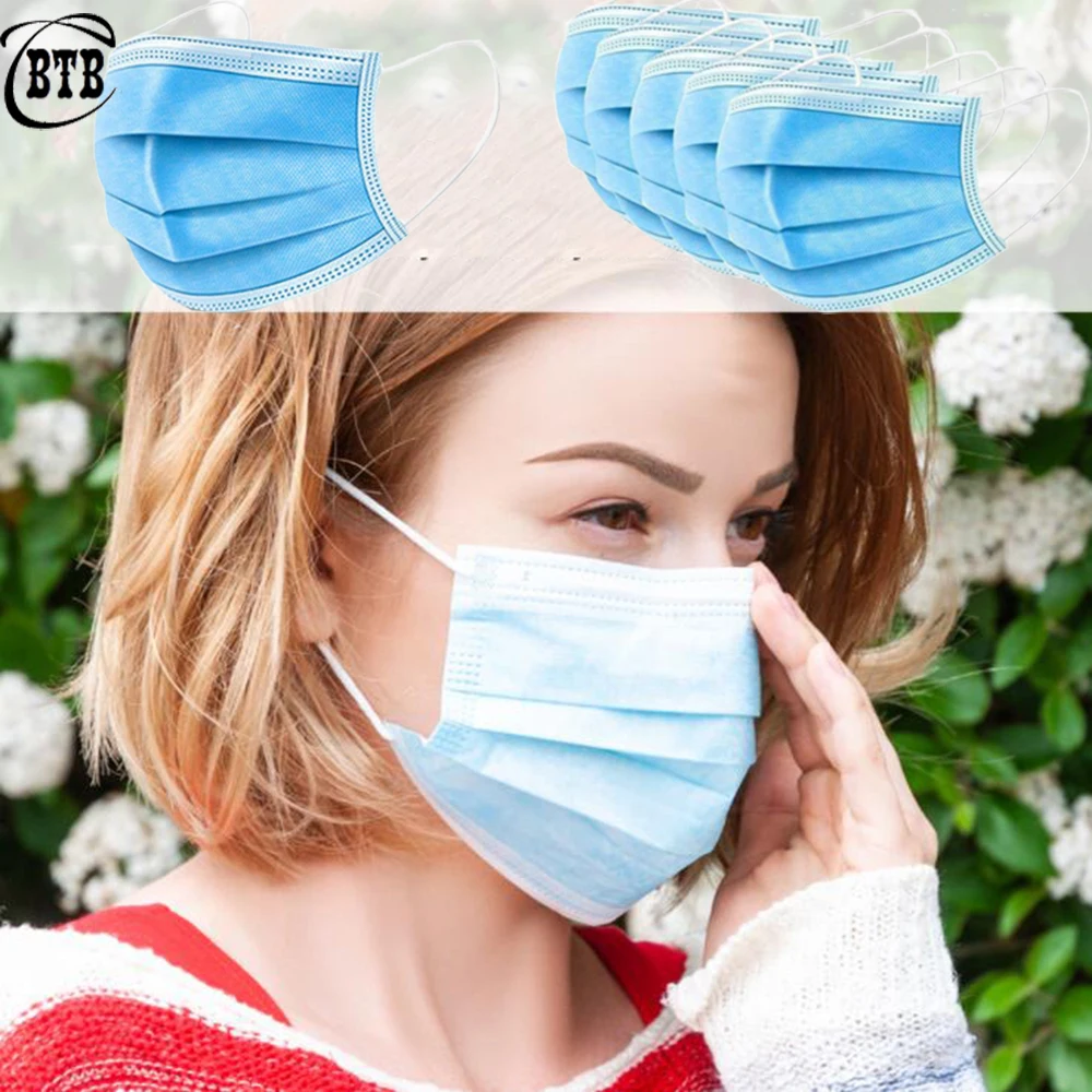 

100pcs Disposable Anti Dust Mask Daily Protective Mask Anti Fog Dust-proof Non-woven Melt Blown Three-layer Mask