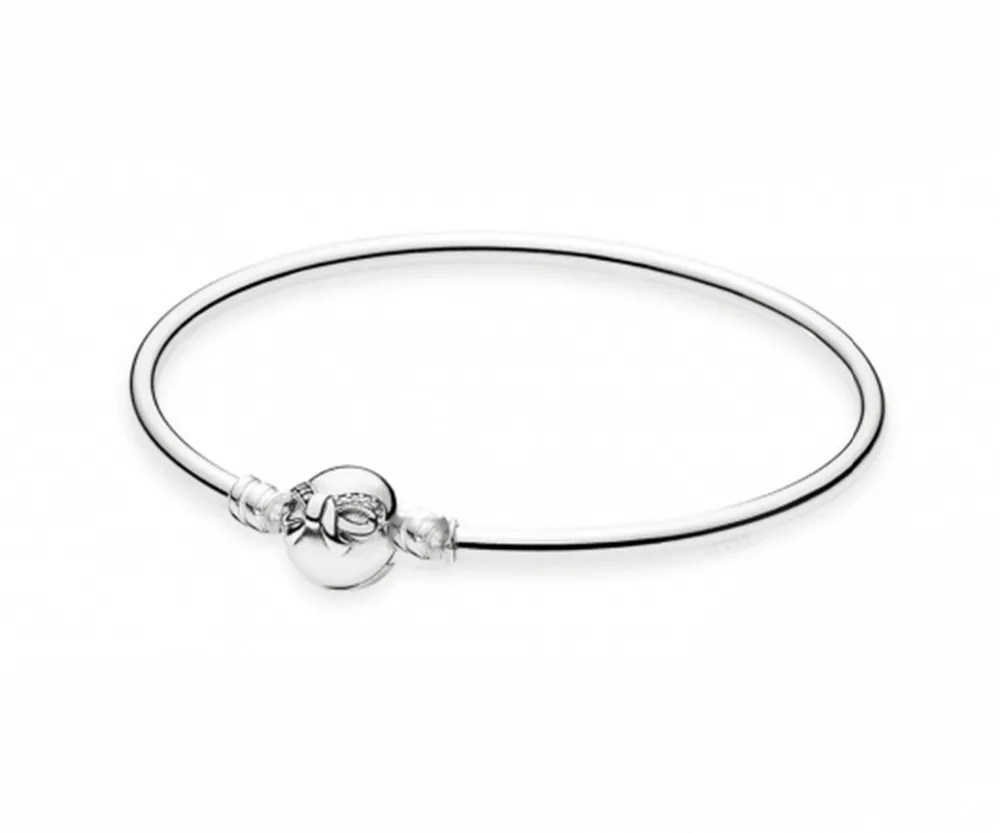 Изящный браслет в форме лука, браслет, Настоящее 925 пробы, Серебряный изящный браслет в форме лука, браслет, подходит для оригинальных шармов, ювелирное изделие Diy