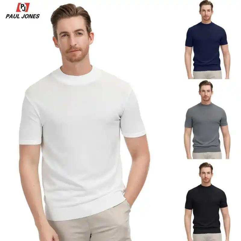 mock neck mens t shirt