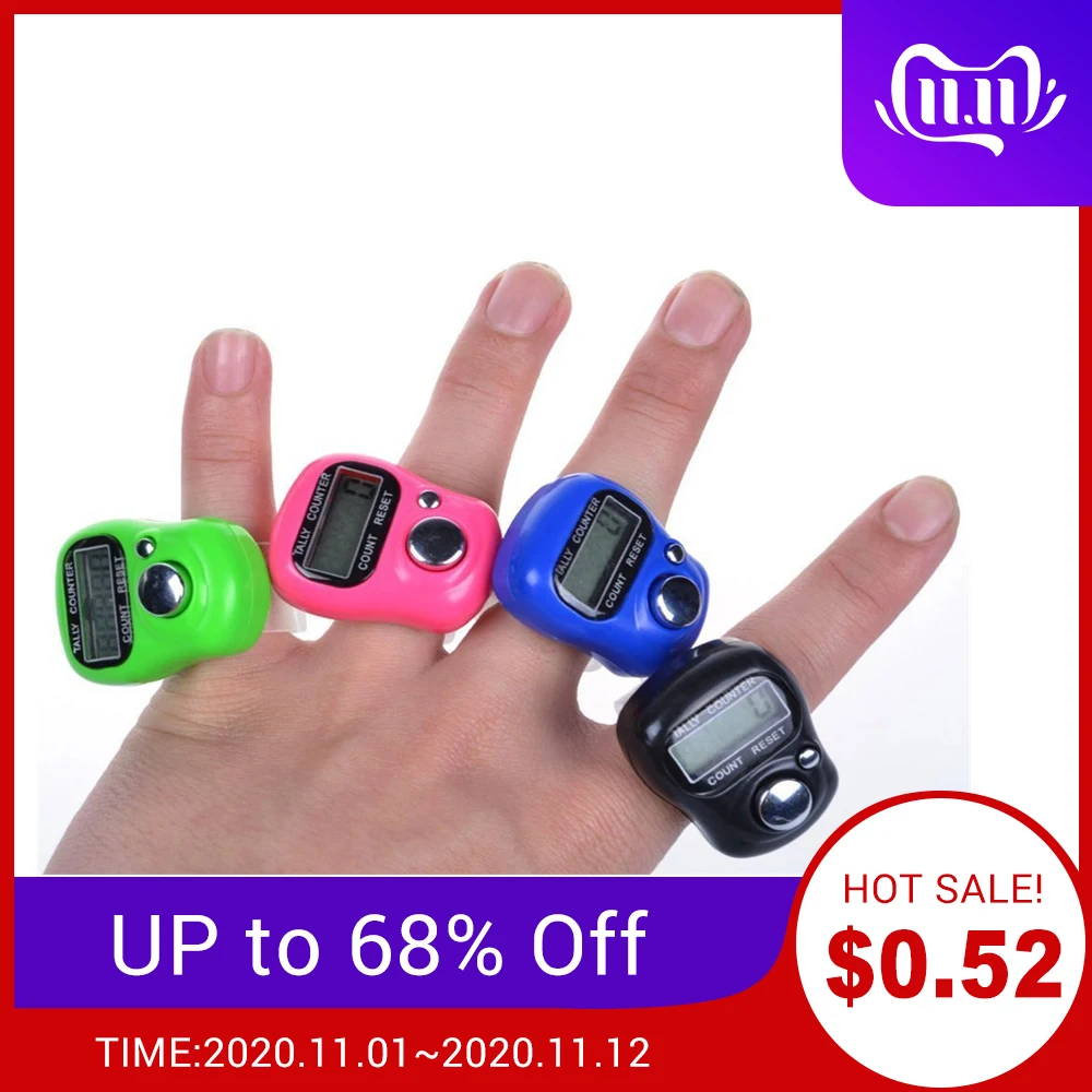 Mini contador de dedo Digital LCD, contador de mano electrónico Tasbih, regalo, Color aleatorio, oferta