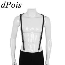 Для мужчин кожаный жилет сексуальное белье с ремешками мужской Треугольники с задним ремешком тела Полуобхват груди портупея ремни Эротическое платье фетиш бдсм