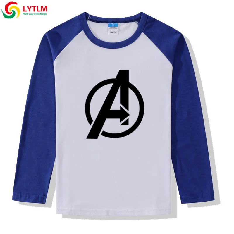 LYTLM Marvel/футболка для мальчиков, Мстители 4, детская одежда для девочек, 9 Camisetas, зимние топы с длинными рукавами для мальчиков, осень, Детская рубашка - Цвет: CXCJ LYCRA Blue