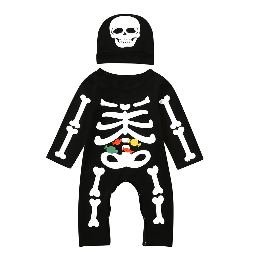 

2Pcs Newborn Baby Boy Winter Clothes Halloween Romper Hat Baby Clothes Girls Outfit Infant Clothing Babies Baby Newborn Set